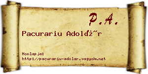 Pacurariu Adolár névjegykártya
